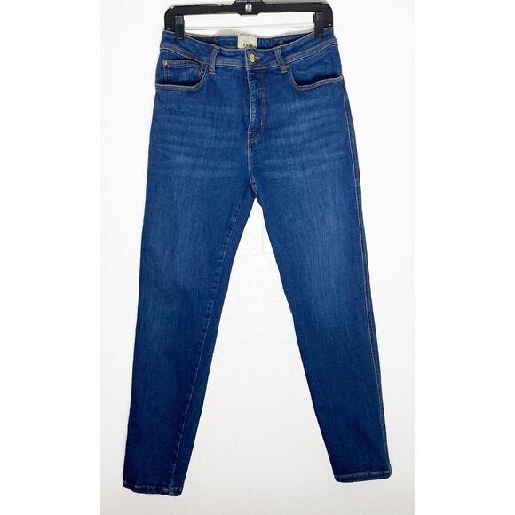 Women's Sezane Denim High Rise Mom Jeans Cotton Stretch Medium Wash French 32 - Picture 1 of 10